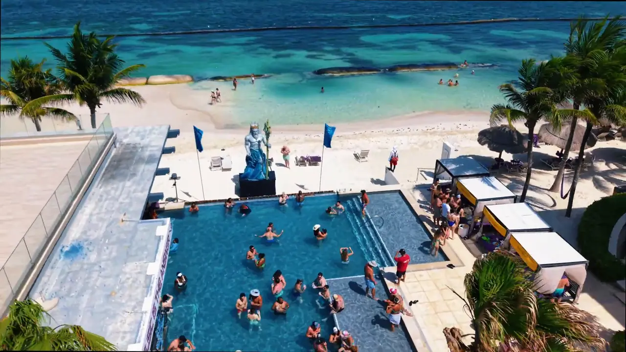 Breathless Riviera Cancun, Puerto Morelos, Mexico, filmed by drone